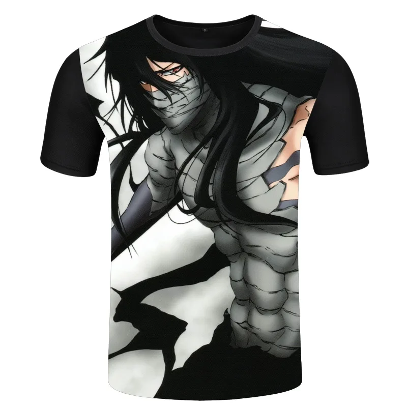 

ROXINYUEHU Free Shipping Fashion Anime Bleach T-shirt Men Cosplay Kurosaki short sleeve T Shirt DT033