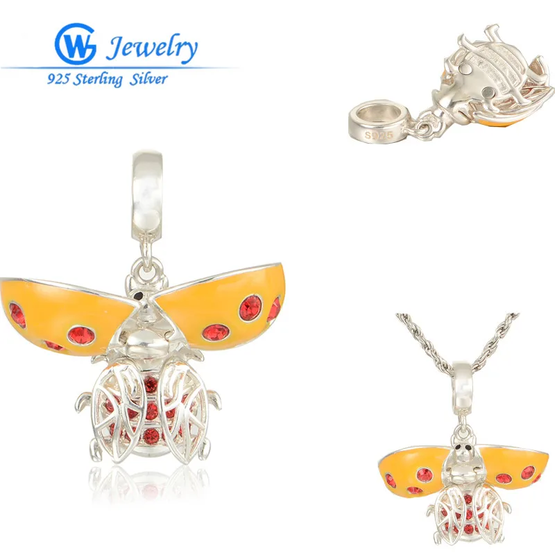 

Amazing Be Opened Beetle Charms European Silver Enamel Animal Pendants Fits For European Bracelets & Necklace GW Fashion Jewelry