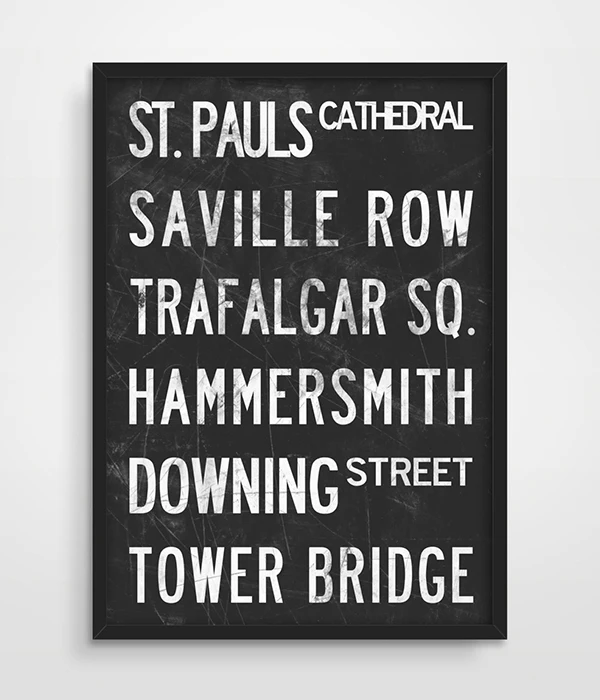 Typography Poster - London, England City Poster - London Art Print - Bus Roll - Modern Home Decor - Home Decor - Typography Art Poster