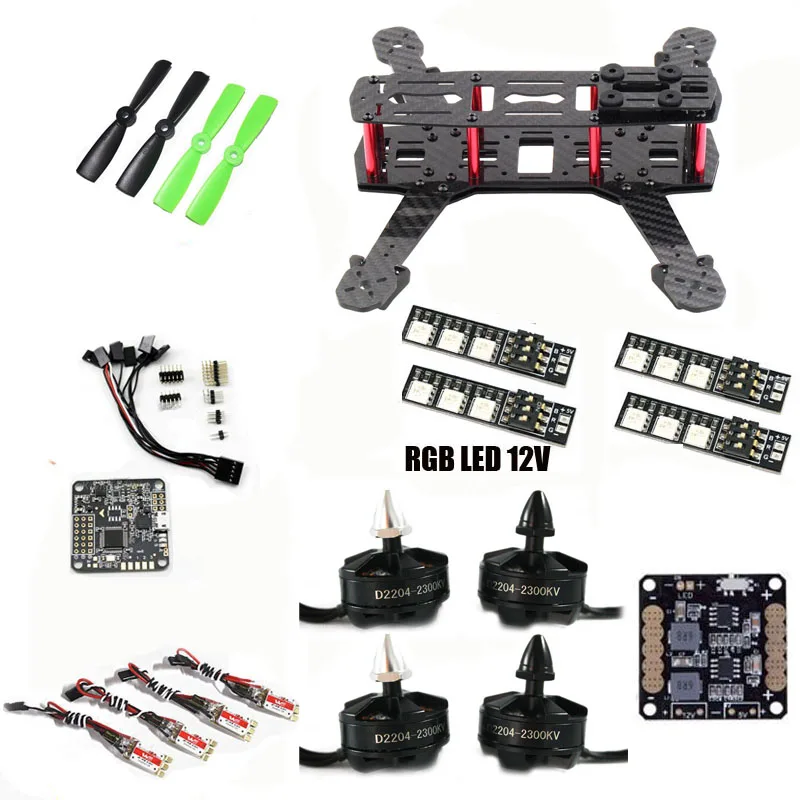 

DIY QAV250 ZMR250 quadcopter frame kit NAZE 32 REV5 10DOF Flight Control D2204 motor WST 12A ESC for cross racing drone FPV