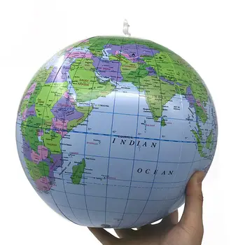 

40CM Inflatable Map Balloon Beach Ball World Globe Teach Education Geography Toy
