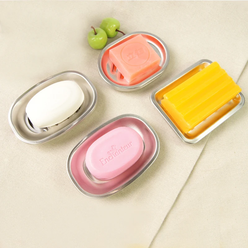 

Bathroom Organizer Soap Dishes 2 Layer Box Portable Plate Stainless Steel Storage Rack Holder For Bathroom Kitchen Accessories