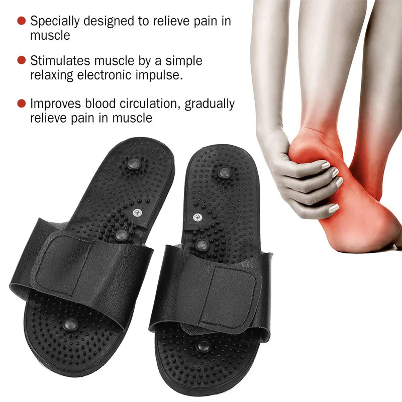 1 пара массажных тапочек электрода Массажер акупунктурный терапия тело Ноги расслабляющий массажер устройство для физиотерапии Tens Резина