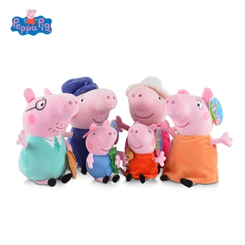 

Genuine Peppa Pig family Plush Toys Peppa George Pig Family Toys Hobbies Dolls & Stuffed Plush Toys Christmas Gifts For Kids