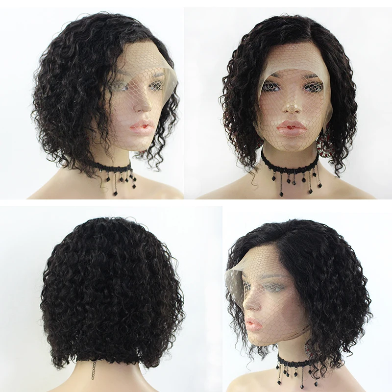 Pixie Cut Короткий Боб 13*6 парик из натуральных человеческих волос для черных женщин