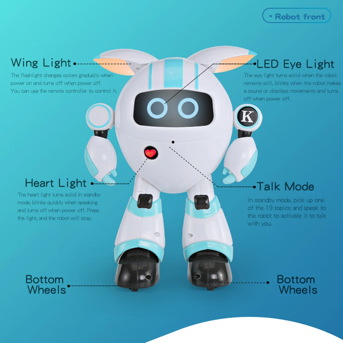 

Surwish Smart Walking Robot RC Electronic Dancing Singing Robot Toy For Children - Blue/Orange