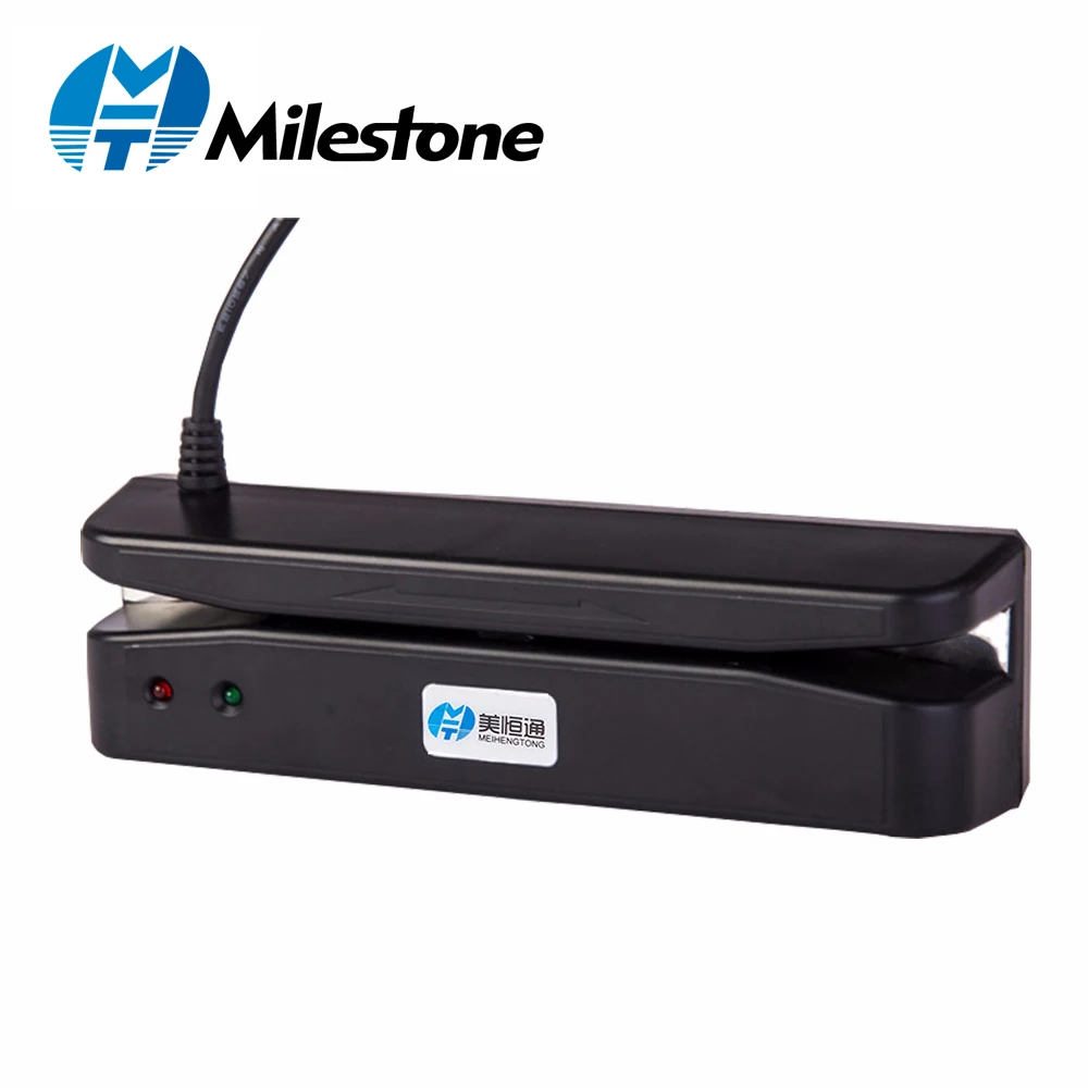 

Milestone Reader Magnetic Strip Card Slip Scanning 35mA Standard VIP Card Scanner USB Port Main for Supermarket/Shop MHT-400
