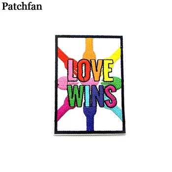 

20pcs/lot Patchfan Homosexuality love wins Embroidered Iron On Patches Badges Sewing Jacket Jeans Backpack Badges stickers A2095
