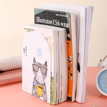 1 пара крепких металлических книжек для студентов прекрасный Teatime Cat 8 дюймов 200 мм большой размер Органайзер настольный для аксессуаров Deli 9267