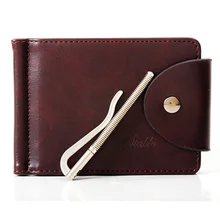 Money Clips Men Wallets Brand Designer PU Leather 2 folds Open Clamp For Money With Card Slot carteras hombre–BID128 PM49
