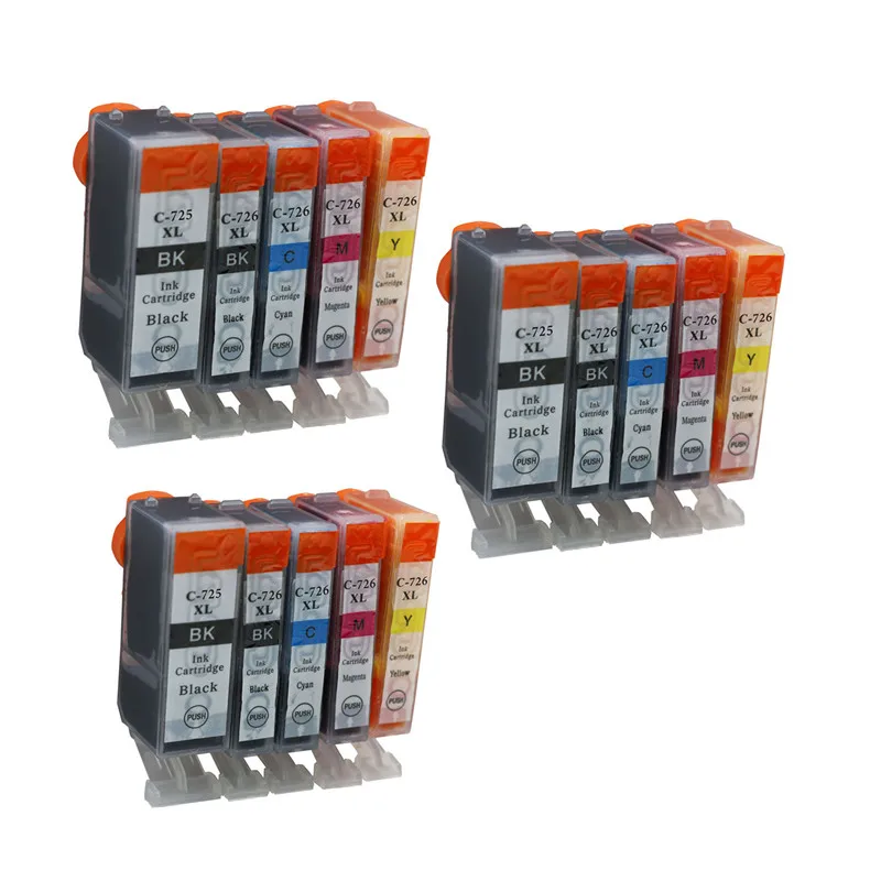 15PK PGI 725 CLI 726 Ink Cartridge Replacement For Canon Pixma IX6560 MG5170 MG5270 MG5370