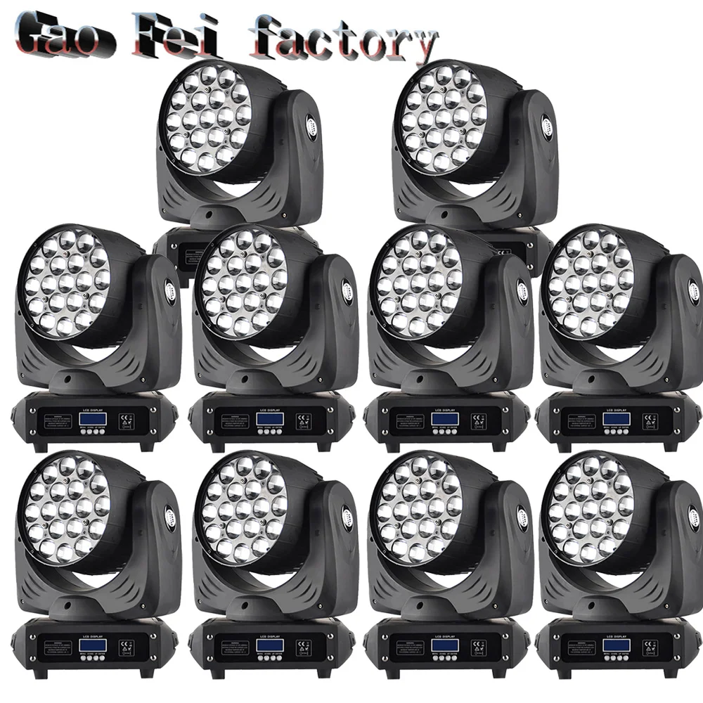 

10pcs/lot Led zoom Moving Head Light 19*12W Led Moving Head Beam RGBW Moving Head Light DMX Control