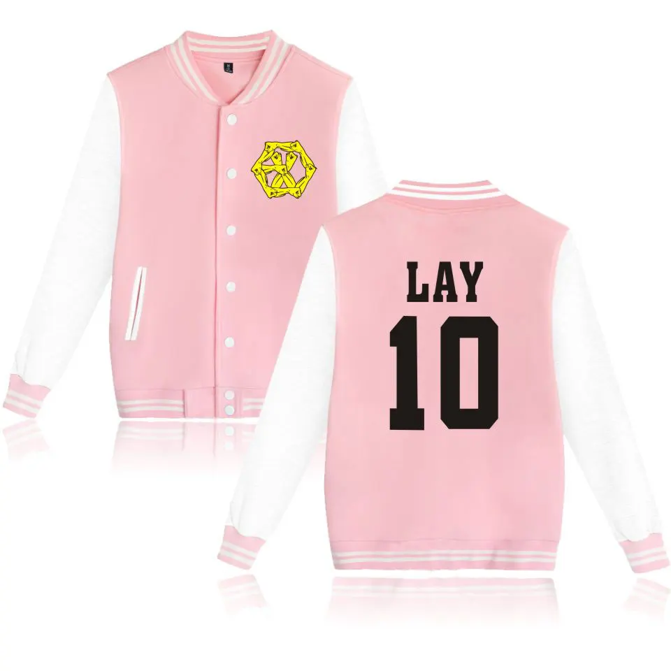 Мужская/Женская бейсбольная куртка темно синяя/Розовая униформа|plus jacket|baseball