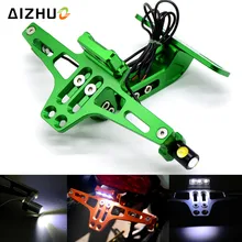 Кронштейн номерного знака мотоцикла Holderr со светодиодной подсветкой для KAWASAKI Z750 Z750R Z250 Z1000 Z800 NINJA 250/300 Zx7r Zx12r Zx10r