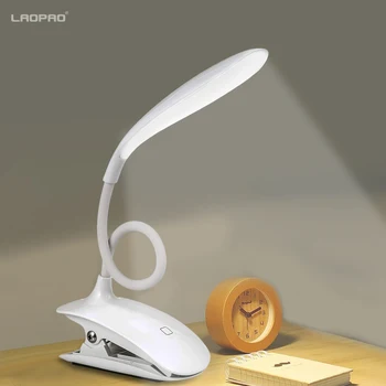 

LED Desk lamp USB led Table lamp with Clip Bed Reading book Light touch 3 modes night light LAOPAO