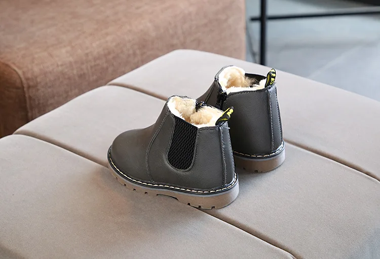 Yorkzaler детская зимняя ботинки для девочек и мальчиков кожа Водонепроницаемый утепленная детская обувь одежда для малышей ботинки martin