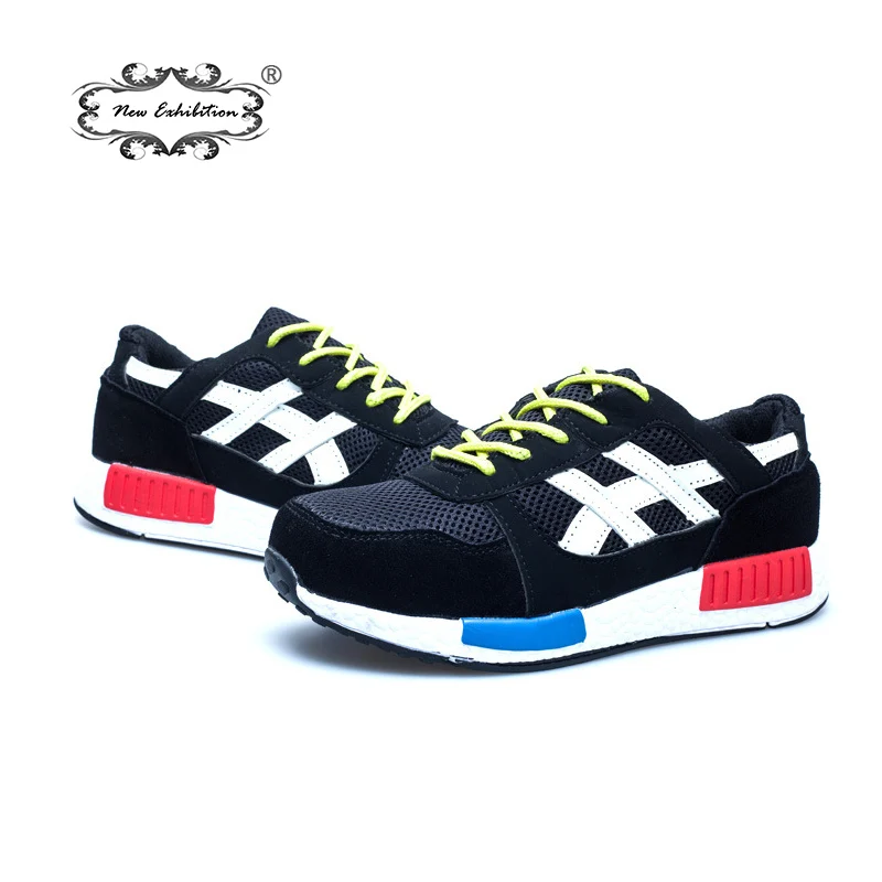 

New Exhibition men fashion safety shoes breathable mesh safety boots steel toe work shoes Durable Protective Footwear size35-46