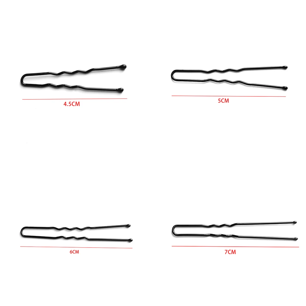 50 шт. черные металлические тонкие u-образные заколки для волос, инструменты для укладки волос, парикмахерские аксессуары, Шпилька для волос 4,5 см 5 см 6 см 7 см