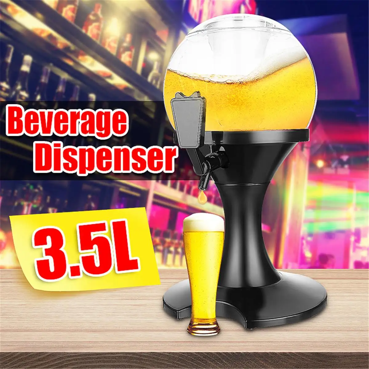  3.5L Beer Container Pourer Bar Ice Core Beer Beverage Dispenser Machine Container Pourer Bar Tool B