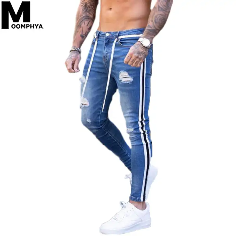 Venta > jeans con rayas al costado hombre > en stock