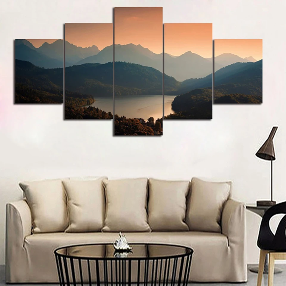 

Decoration Posters Frame Living Room Wall 5 Piece/Pcs Nature Landscape Modern Painting On Canvas Home Art Pictures HD Printed
