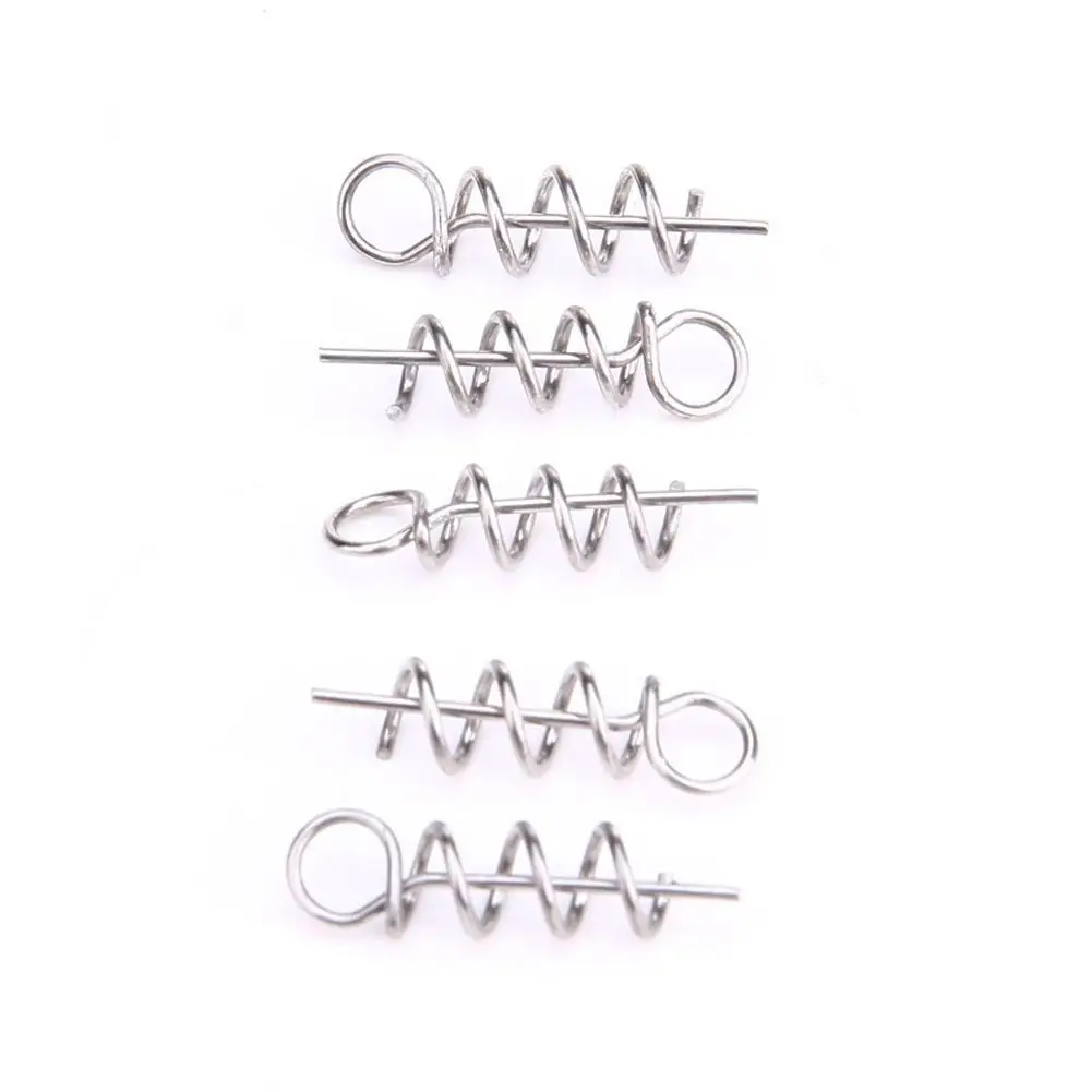

Relefree 100Pcs Spring Pin Hook Screw Fixed For Soft Worm Lure Baits Fishing Tools