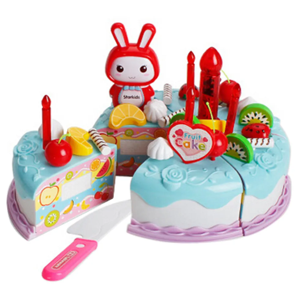 Игрушечный торт, игрушки для резки фруктового торта, ролевые игры для детей, Детский Подарочный дом, моделирование со световым тортом, детские игрушки