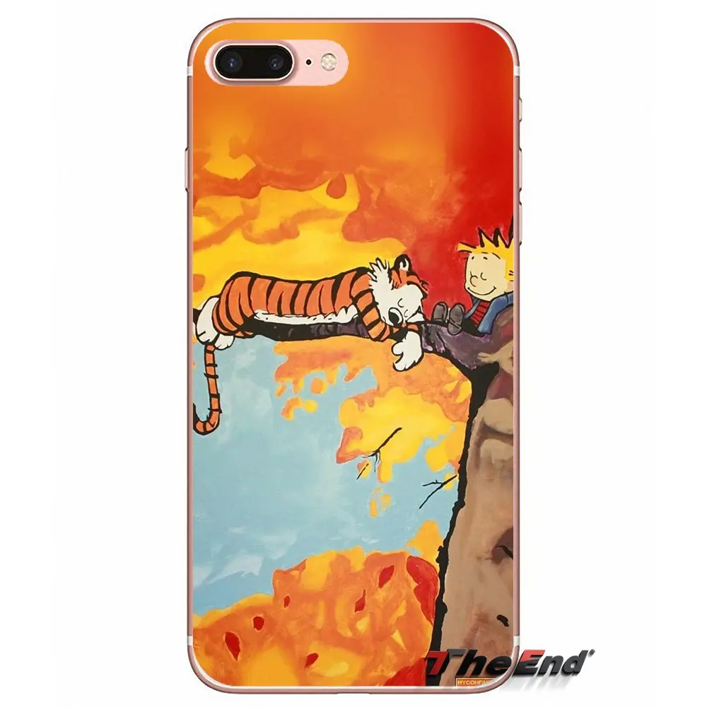 Мягкий прозрачный просвечивающийся чехол Чехлы Calvin и Гоббс для Xiaomi Redmi 4A 4X3 S Note 3 4 5