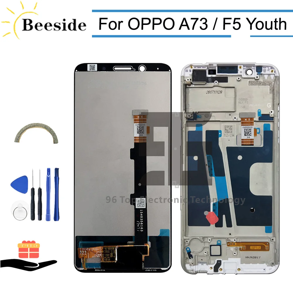 

AA+ Quality LCD + Frame 6.0'' For OPPO A73 A73T LCD Display Touch Screen Digitizer Assembly Replace For F5 Youth CPH1725 A73V1
