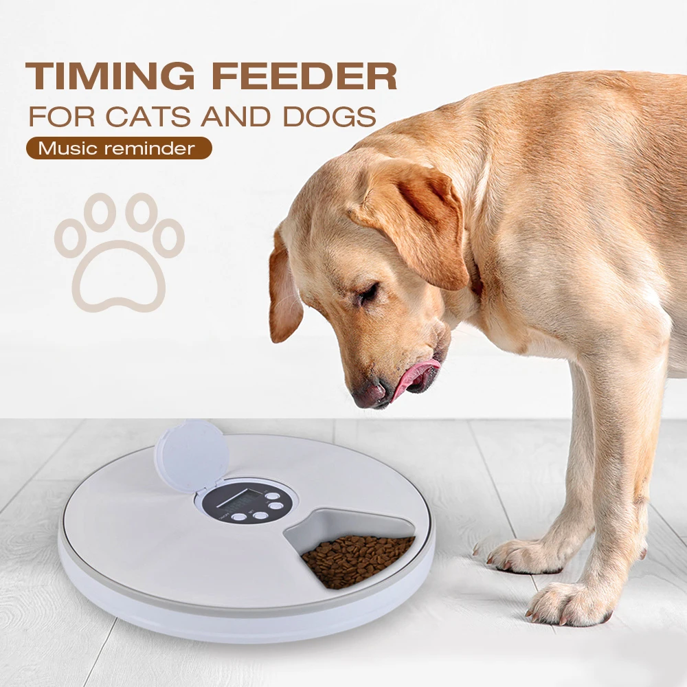 

6 Grid Cats Dogs Timing Feeder Music Reminder Automatic Pet Timing Feeder 6 Meals Electric Food Dispenser Pet Supplies Automatic