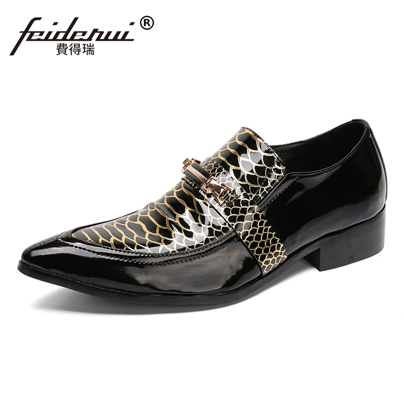 Sl118 Piste De Chaussures Homme Designer Bout Cuir Verni Nouveau Plus Mariage Noir À Bascule Parti Taille La Pointu Hommes En Mocassins Italien Alligator wxRYSxT10q