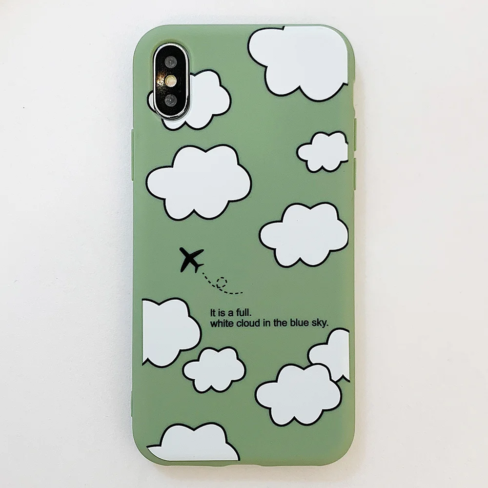 KIPX1114E_1_JONSNOW Matte Phone Case for iPhone XS Max X XR Cases White Clouds Pattern Soft Silicone Cover for iPhone 6 6S 6P 7 8 Plus