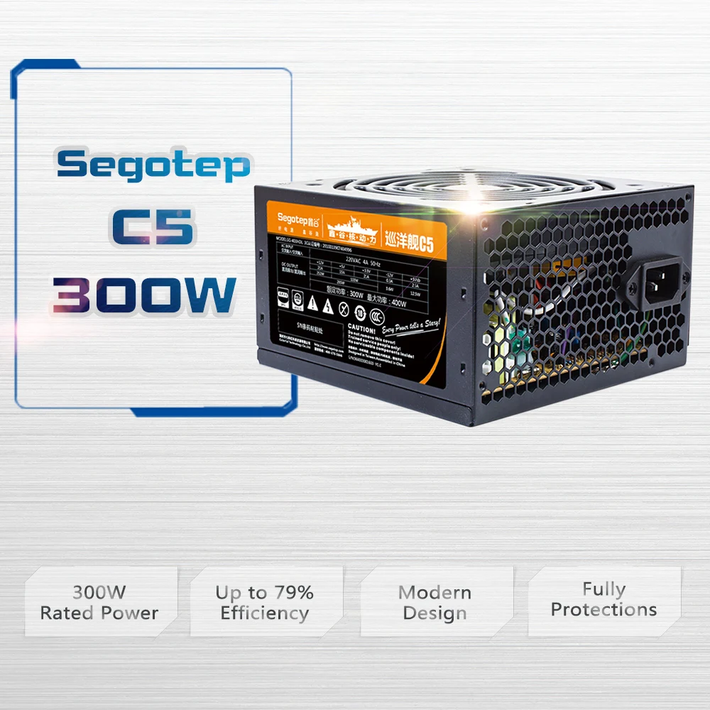

Segotep C5 300W ATX PC Computer Power Supply Desktop Gaming PSU 120mm Fan power supply for computer 400W Peak Power