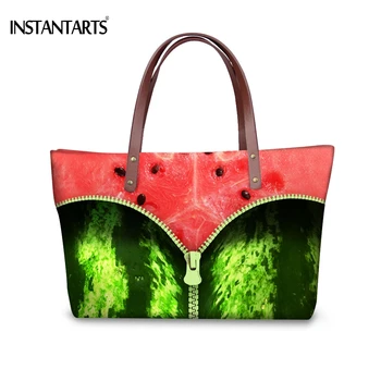 

INSTANTARTS Vintage Fruit Watermelon Printing Women Handbags Big Tote Shoulder Bag for Ladies Brand Woman Travel Top-handle Bags