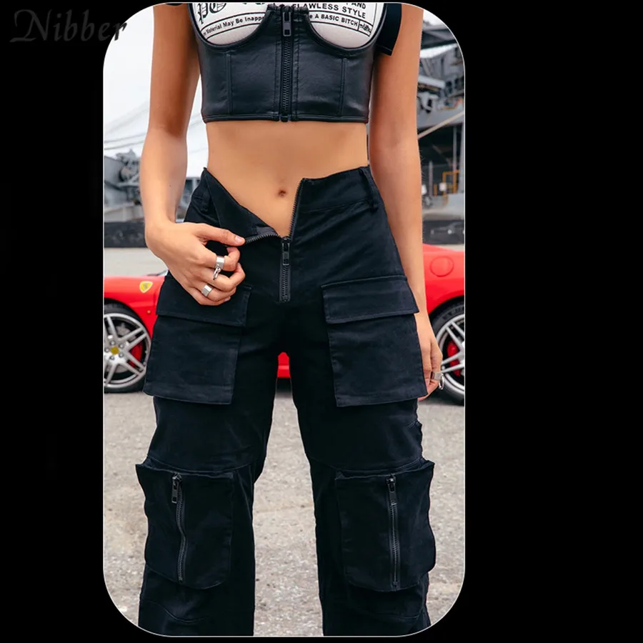Nibber autumn new black Cargo pants women Casual pantalon femme2019hot wild Slim high street Active Wear punk ladies pants mujer Nibber autumn new black Cargo pants women Casual pantalon femme2019hot wild Slim high street Active Wear punk ladies pants mujer
