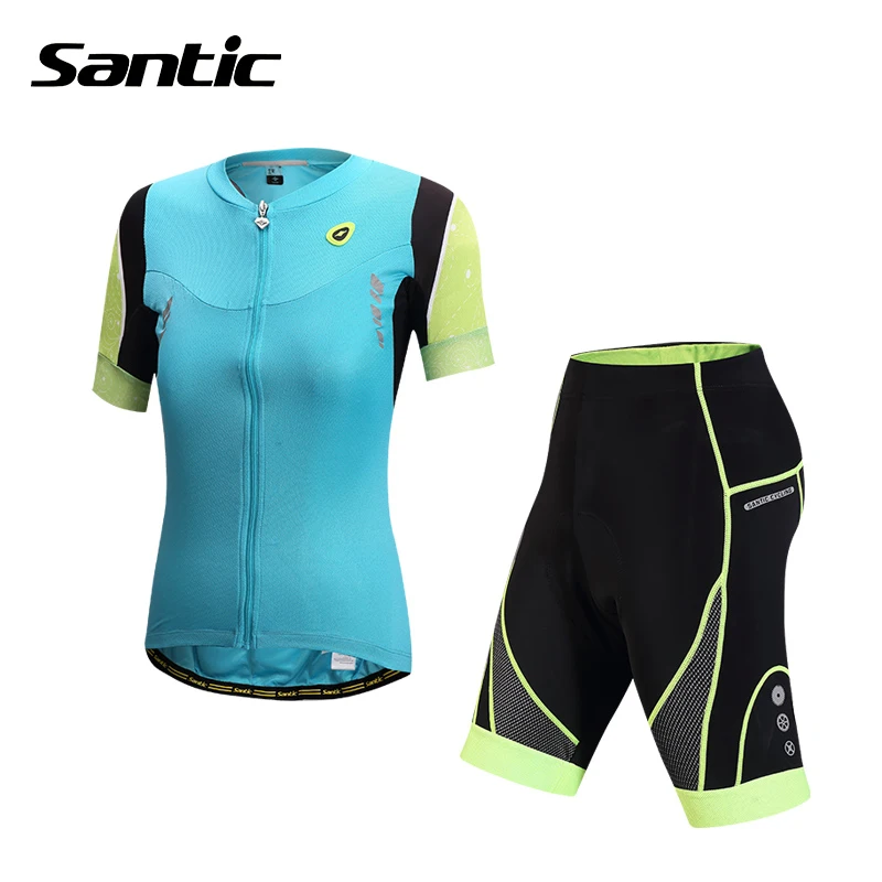 

Santic Women Cycling Sets 2016 Pro Racing Team Short Sleeve Cycling Jersey&Shorts Breathable&Anti-sweat Summer Roupa Ciclismo