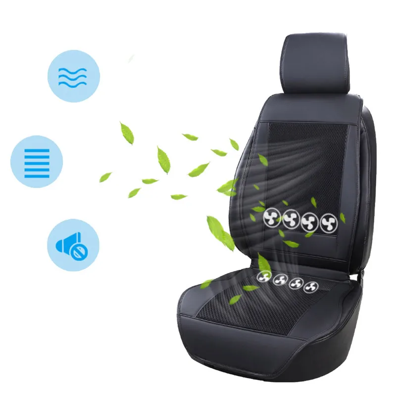 

Universal Car Seat Cushion Cover Air Ventilated Fan Conditioned Cooler Pad With 4 Fan Cooling Car Seat Cooling Vest Cool Summer