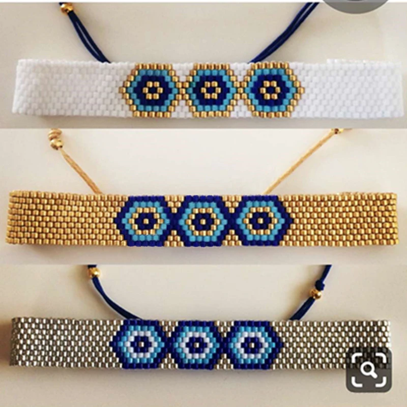 

Shinus Cuff Bracelets MIYUKI Bracelet Evil Eye Pulseira Loom Woven Handmade Bracelet Delicas Beads Gold Beads Jewelry Women