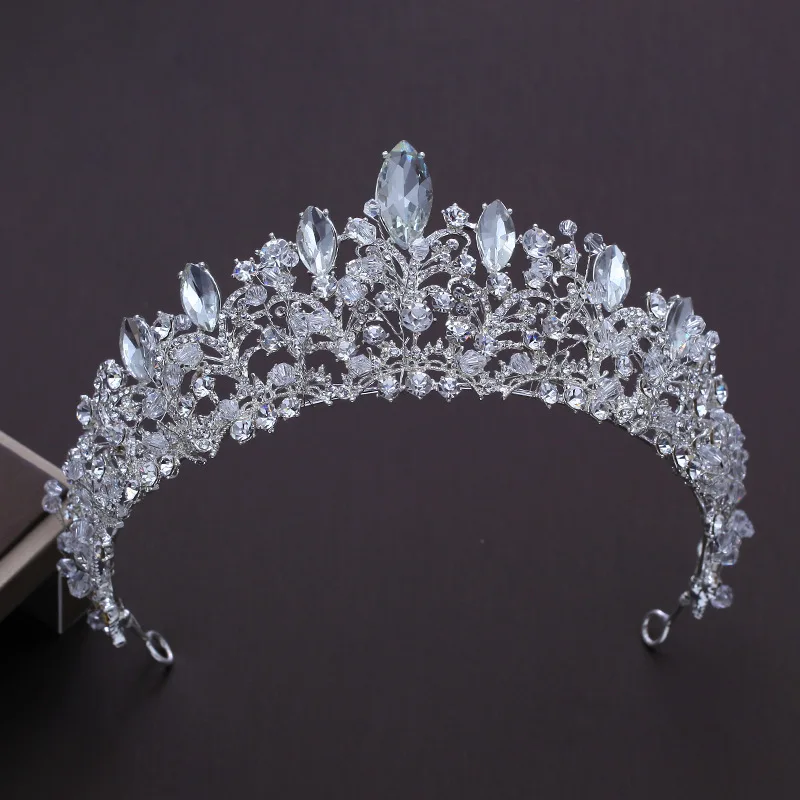 Luxury Handmade Crystal Tiaras Wedding Silver Rhinestone Crowns for
