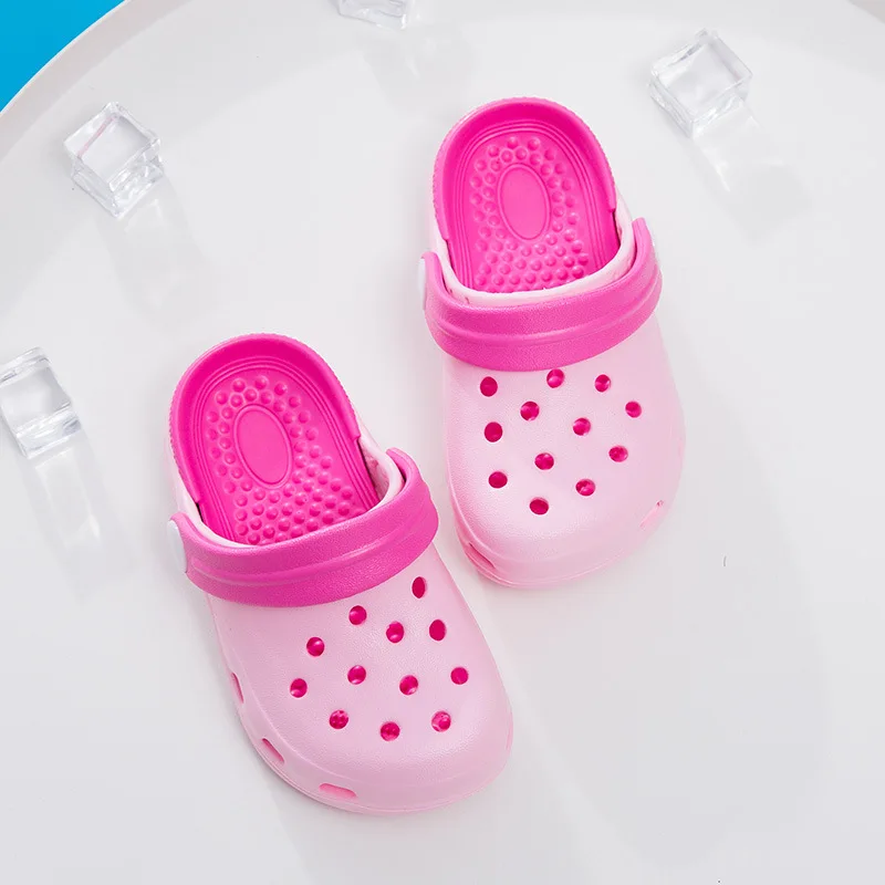 2019 Summer Children Slippers Girls Boys Cute Solid Color Fashion Hold Out Kids Sandals Anti-Slip Home Shoes Baby Beach Shoes