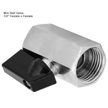 

1/2 " Mini Brass Ball Valve Chrome Plated Female x Female NPT with Handle Home Improvement Plumbing Valves Valve Parts