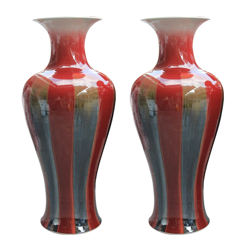Hc 22 ceramic large floor vase red glaze vasein Vases from Home