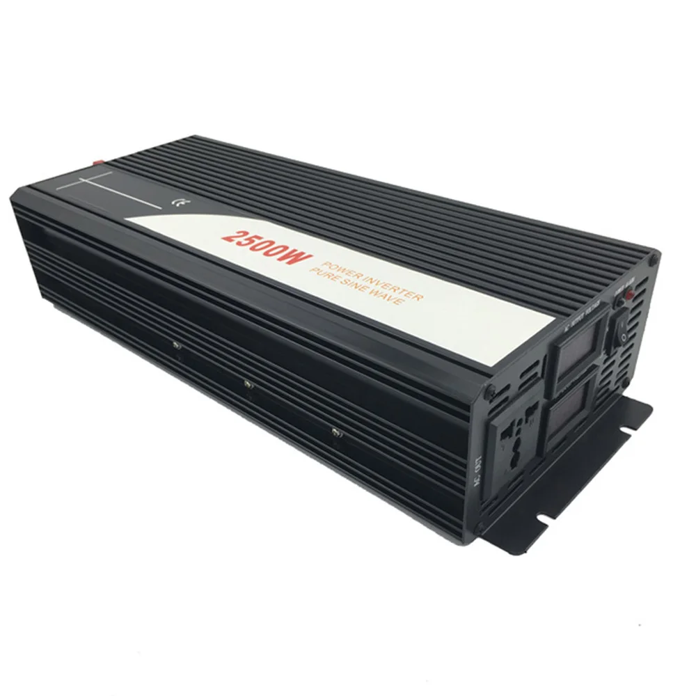 2500 W inversor de energía solar de onda sinusoidal pura 24 V DC 12 V 48 V a AC 110 V 220 V pantalla digital - 4