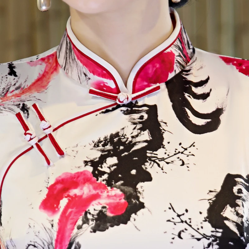 Шанхай история 2019 Новое поступление искусственный шелк Ципао китайское платье длиной до колена китайское восточное платье женские cheongsam