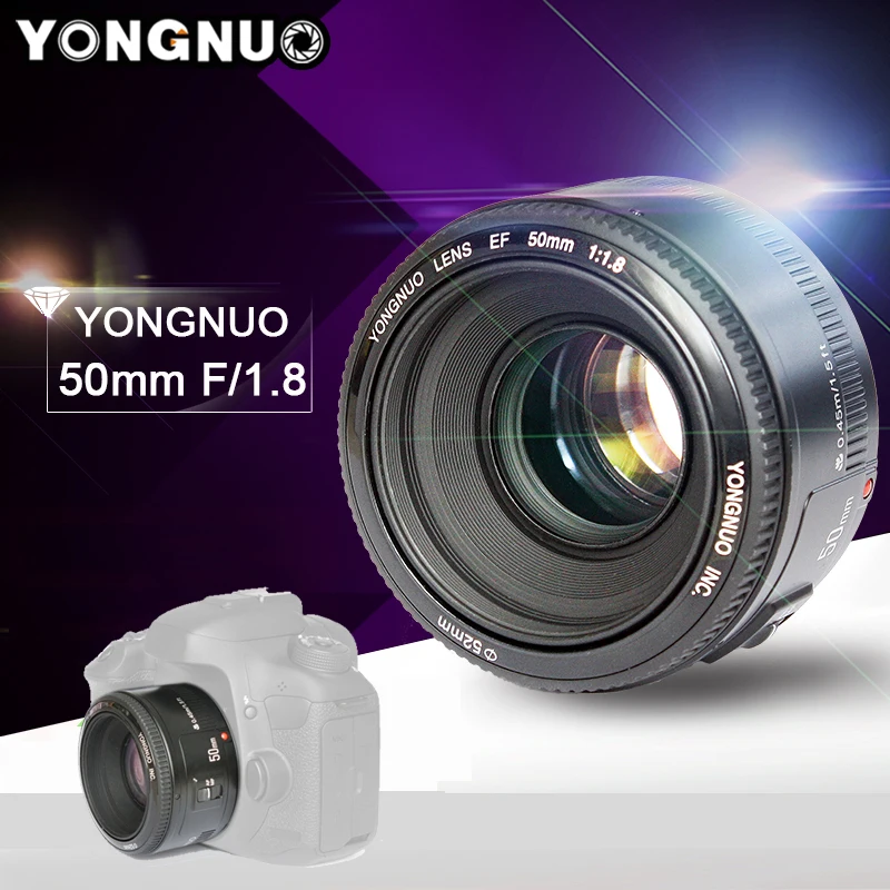 RU STOCK YONGNUO YN EF f/1.8 AF 50mm objectif 1:1.8 objectifs de caméra à mise au point automatique à ouverture à objectif fixe Standard pour appareils photo reflex numériques Canon EOS