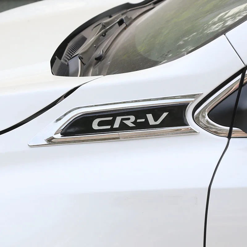 

2PCS Car Styling Chrome ABS Front Fender Engine Cover Trim Sticker For HONDA CRV CR-V 2017 2018 Car accessories