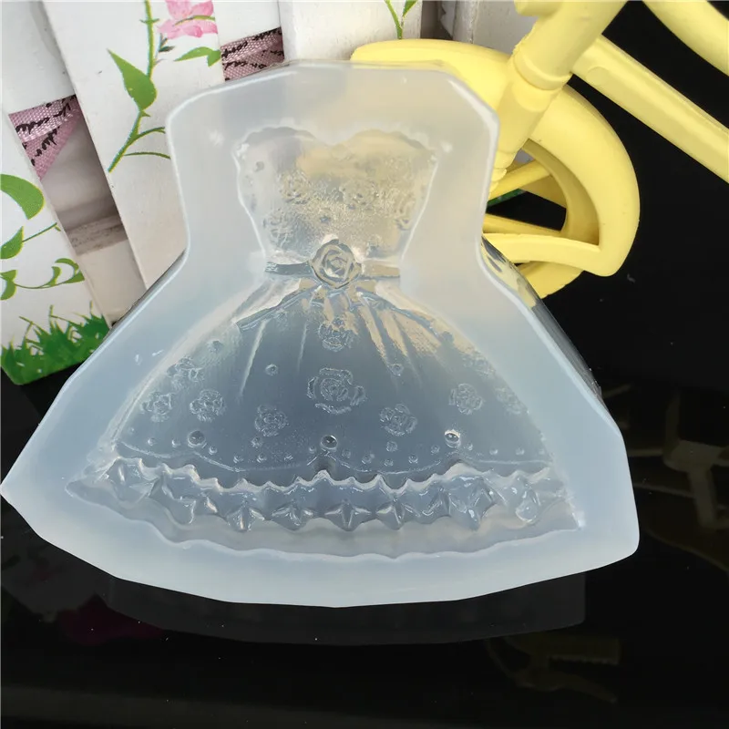 1pcs UV Resin Jewelry Liquid Silicone Mold Wedding Dress Clothing Resin Molds For DIY Intersperse Decorate Making Molds 1pcs UV Resin Jewelry Liquid Silicone Mold Wedding Dress Clothing Resin Molds For DIY Intersperse Decorate Making Molds