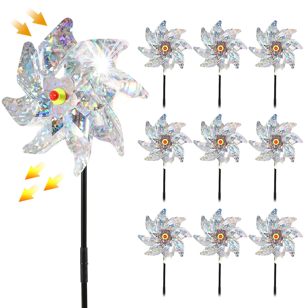 10 шт. птица отпугиватель москитов средство вертушка езды птицы к требованиям заказчика; сверкающие; Спиннер птица Deterrant защиты садовое растение культур цветок украшения двора