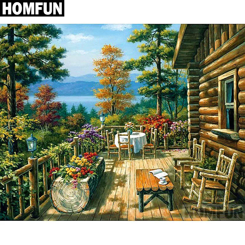 Алмазная живопись HOMFUN A06657 картина сделай сам с полными квадратными/круглыми