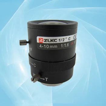

200W Pixel 1/2 Inch C-Mount Industrial CCTV Camera Lens Manual Zoom 4 To 10mm Low Distortion 36x50mm F1.6 Aperture Lens